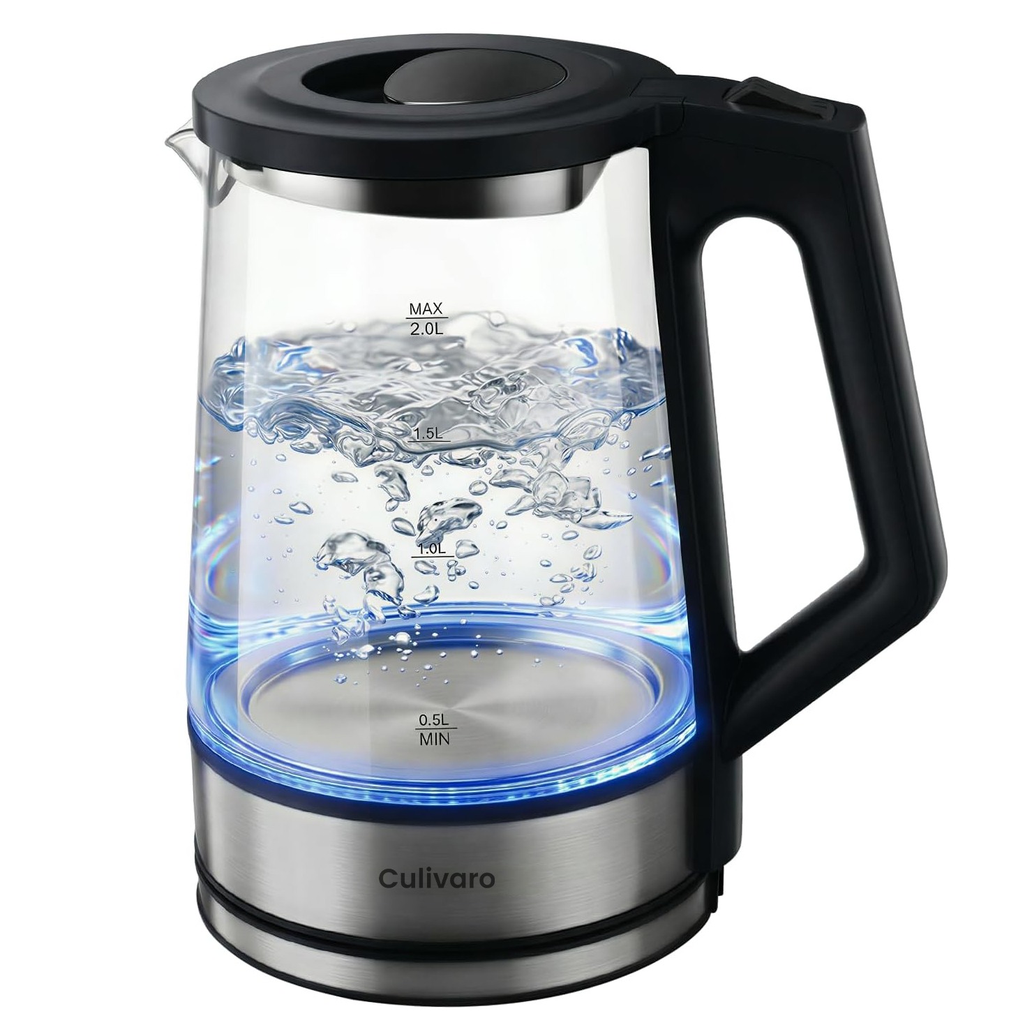 Culivaro Electric Glass Kettle, 2L, Auto Shut-off,